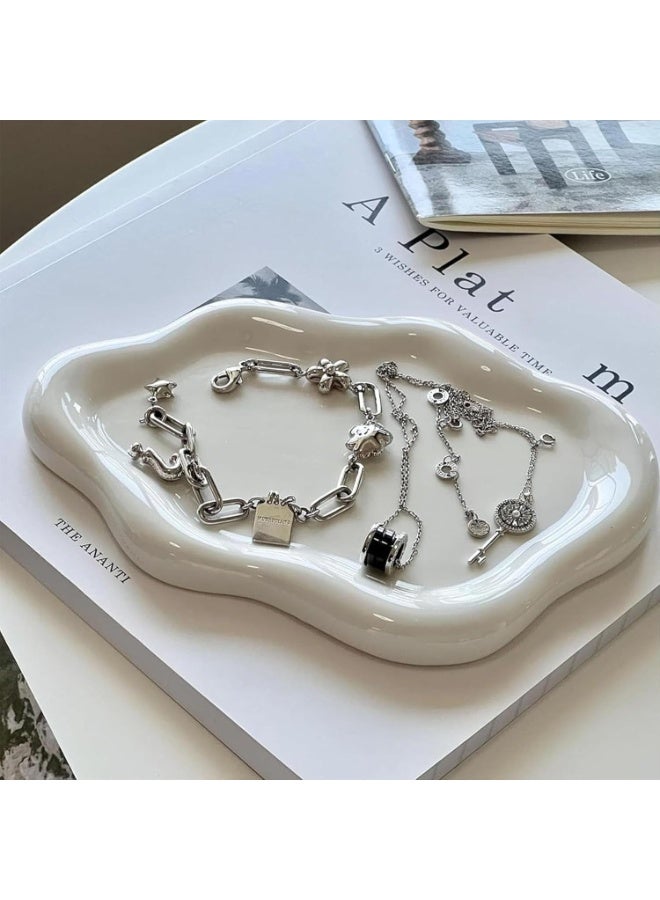 Eworld Cloud Shaped Ceramic Tray – Ring & Trinket Dish, Decorative Storage for Jewelry, Keys & Small Accessories - Image 5